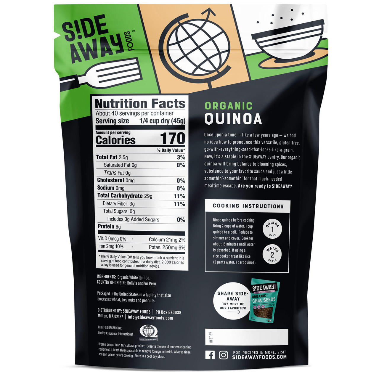 Sideaway Foods Organic Quinoa (64 oz.) - *Pre-Order