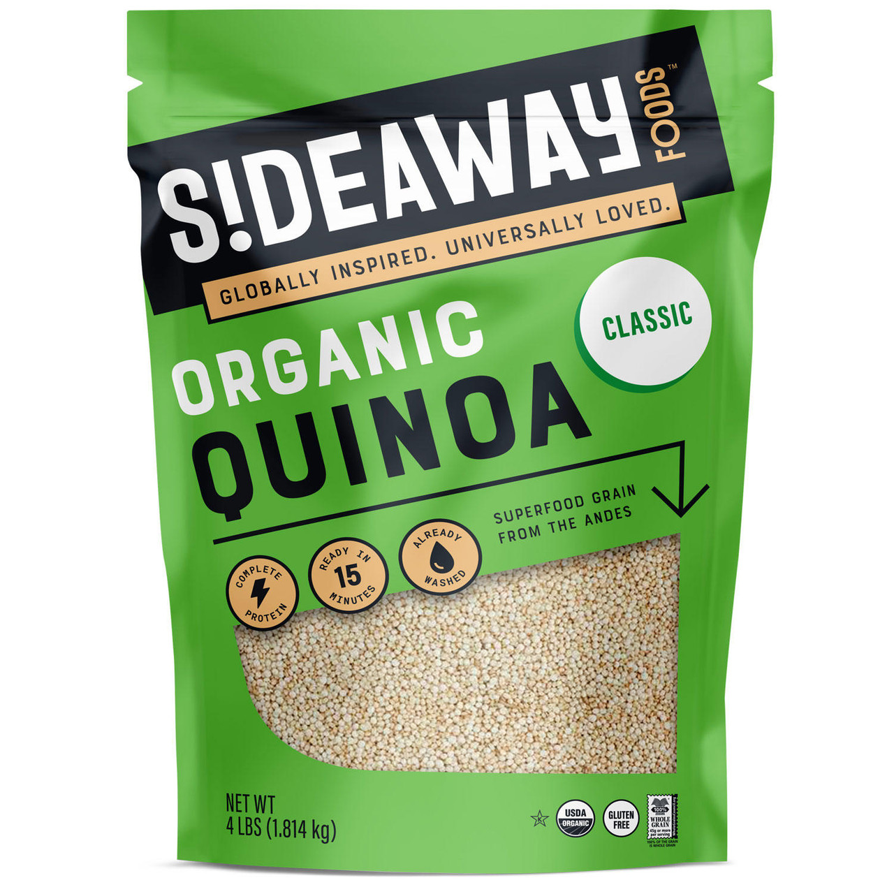 Sideaway Foods Organic Quinoa (64 oz.) - [From 51.00 - Choose pk Qty ] - *Ships from Miami