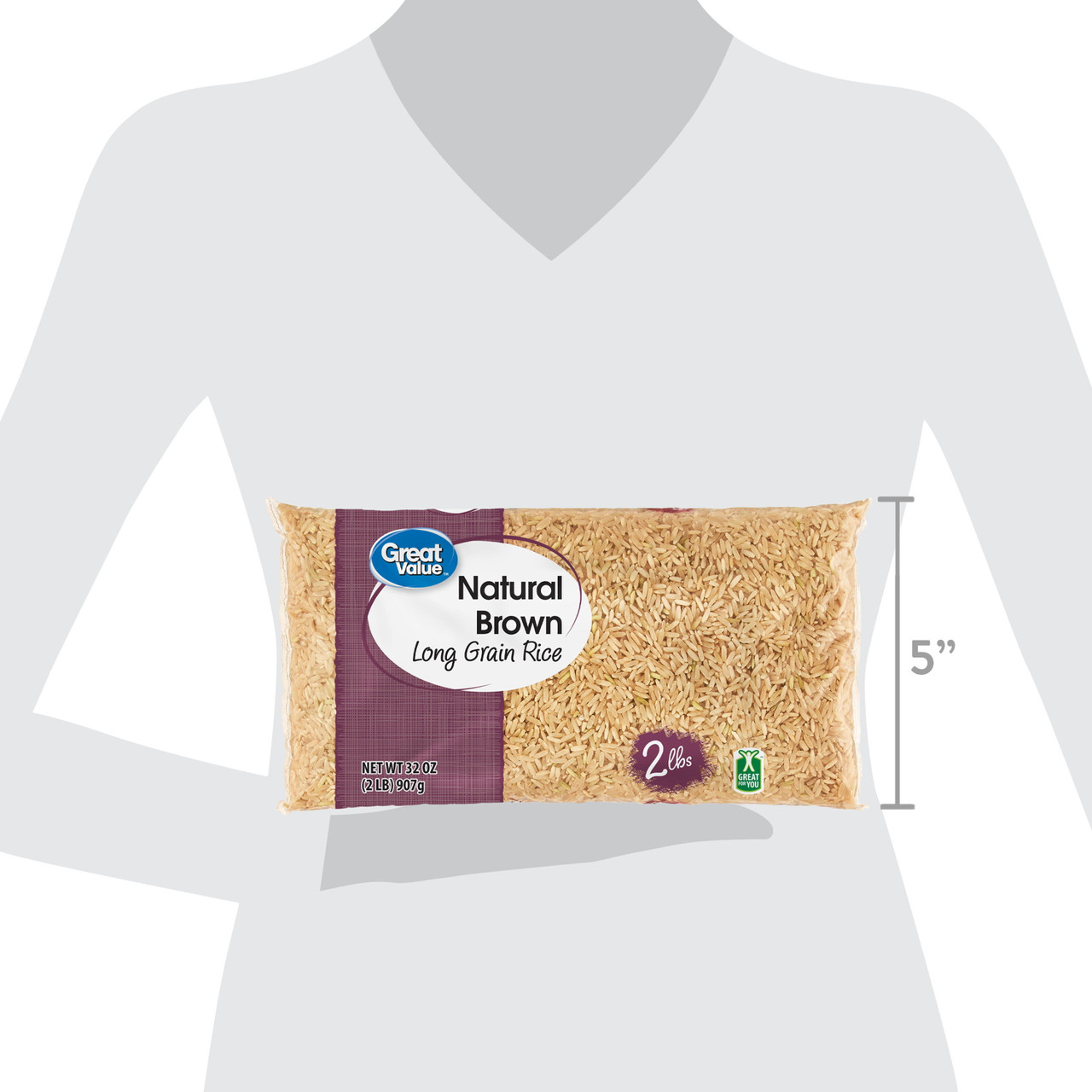 Great Value Natural Brown Long Grain Rice, 32 oz - [From 9.00 - Choose pk Qty ] - *Ships from Miami