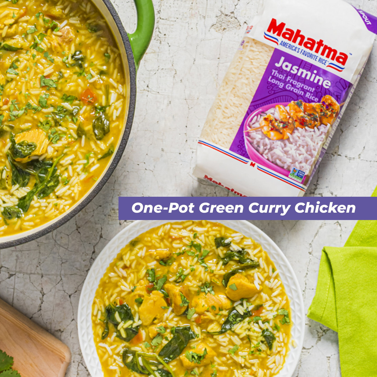 Mahatma Jasmine White Rice, Thai Fragrant Long Grain Rice, 2 lb Bag - *Pre-Order