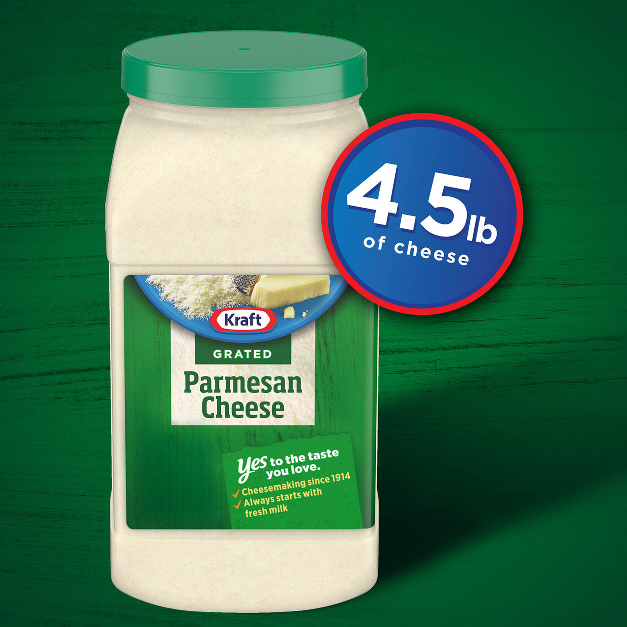 Kraft Grated Parmesan Cheese (4.5 lbs.) - [From 96.00 - Choose pk Qty ] - *Ships from Miami