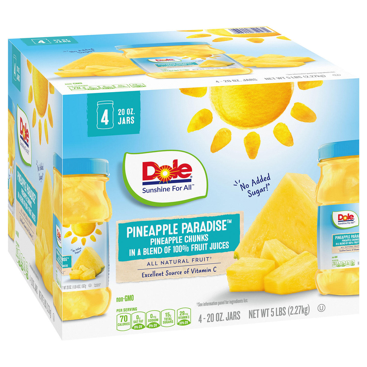 Dole Pineapple Chunks (20 oz., 4 ct.) - [From 32.00 - Choose pk Qty ] - *Ships from Miami