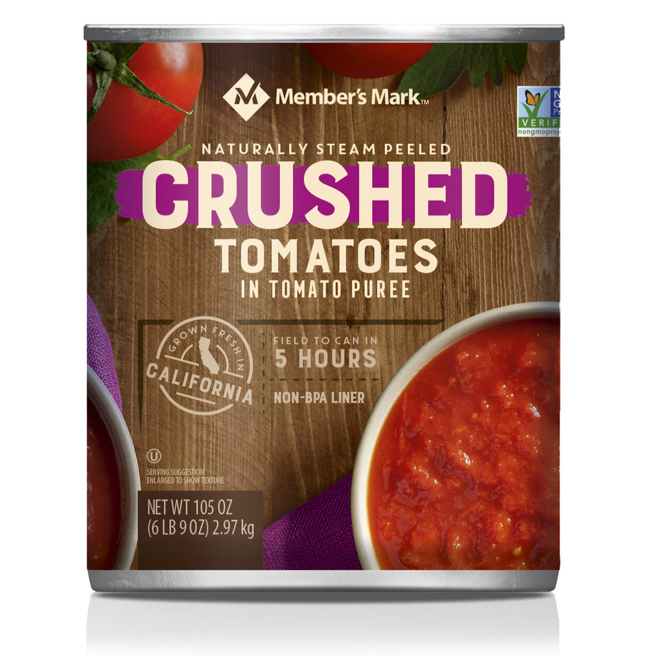 Member's Mark Crushed Tomatoes In Tomato Puree (105 oz. can) - [From 28.00 - Choose pk Qty ] - *Ships from Miami
