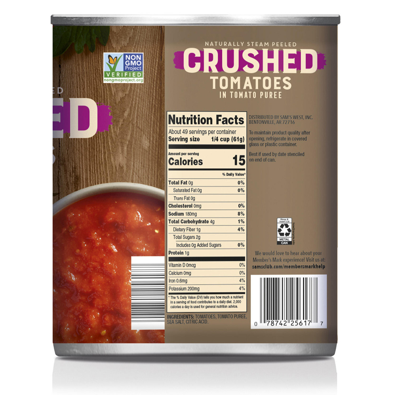 Member's Mark Crushed Tomatoes In Tomato Puree (105 oz. can) - [From 29.00 - Choose pk Qty ] - *Ships from Miami