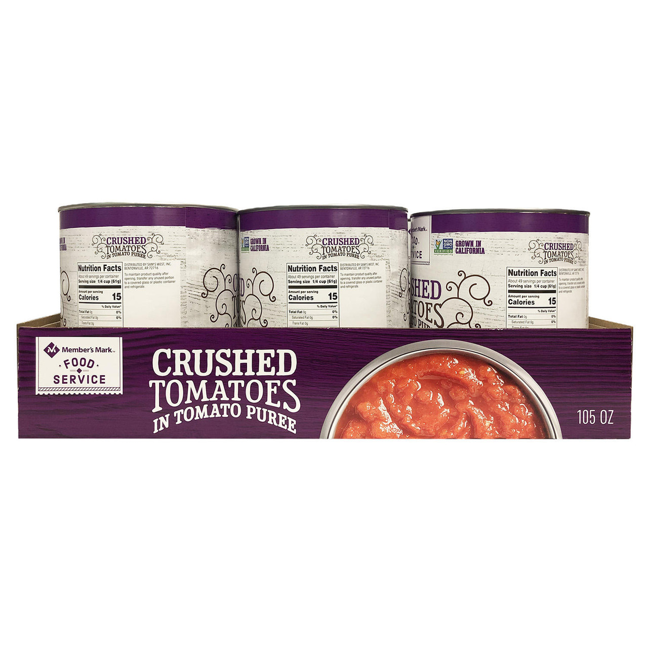 Member's Mark Crushed Tomatoes In Tomato Puree (105 oz. can) - [From 29.00 - Choose pk Qty ] - *Ships from Miami