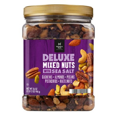 Member's Mark Deluxe Mixed Nuts with Sea Salt (34 oz.) - [From 50.00 - Choose pk Qty ] - *Ships from Miami