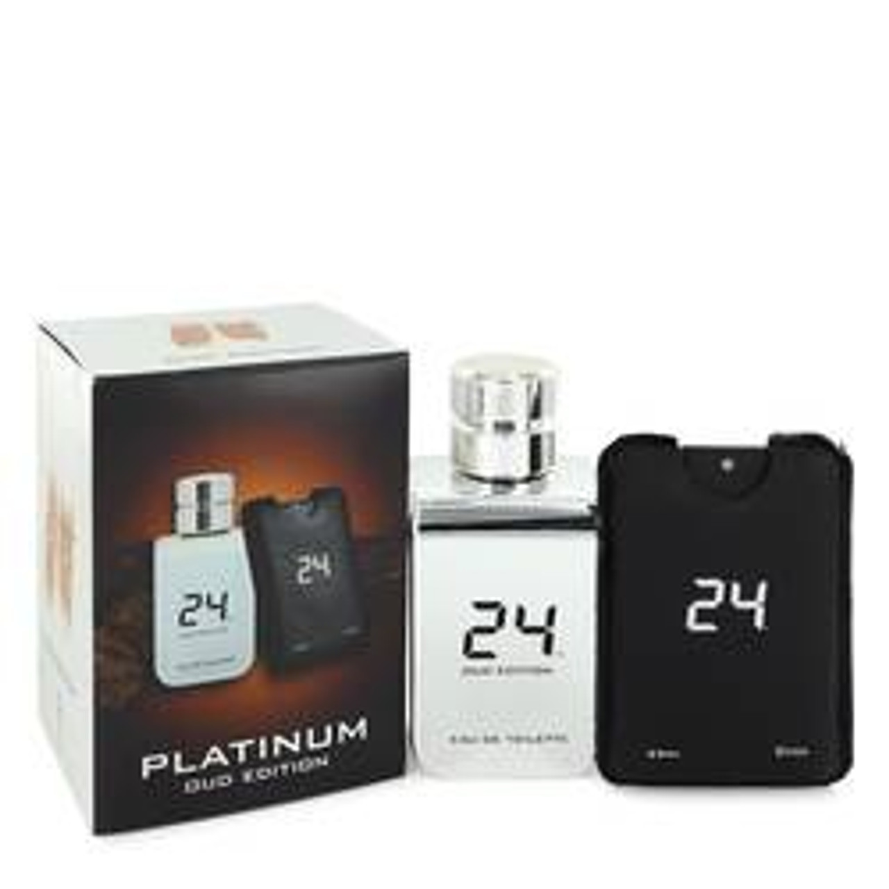 24 Platinum Oud Edition Cologne By Scentstory Eau De Toilette Concentree Spray  + 0.8 oz {Pocket Spray ( 3.4 oz for Men - *Pre-Order