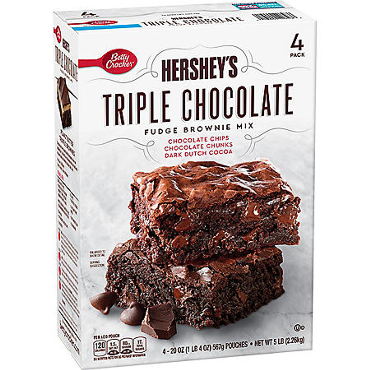 Betty Crocker Hershey's Fudge Brownie Mix, Triple Chocolate (20 oz., 4 pk.) - *In Store