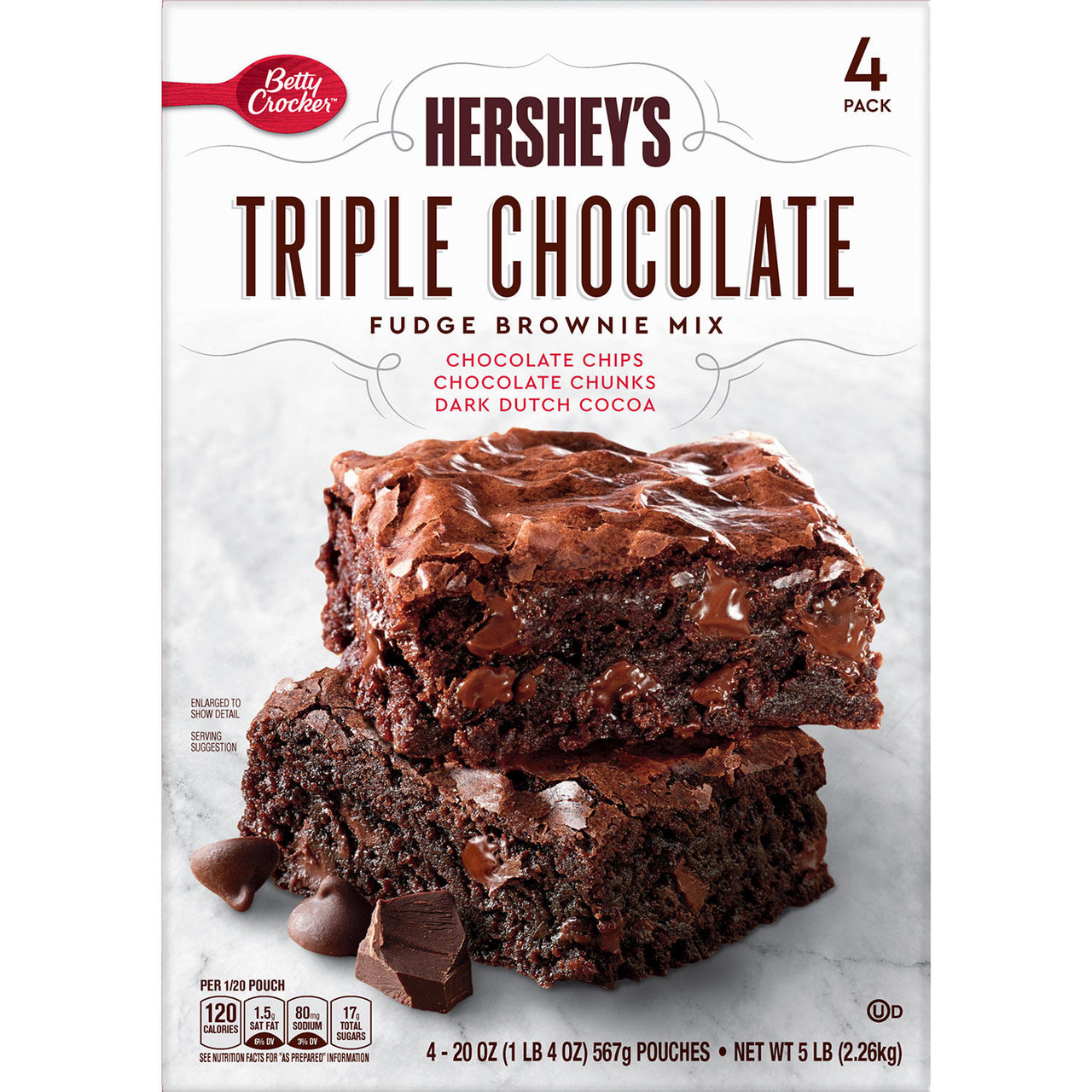 Betty Crocker Hershey's Fudge Brownie Mix, Triple Chocolate (20 oz., 4 pk.) - *In Store