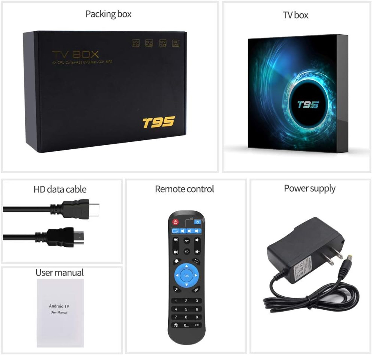 Yagala T95 Android 10.0 TV Box, Allwinner H616 Quad-Core 64bit ARM Corter-A53 CPU - [From 108.00 - Choose pk Qty ] - *Ships from Miami