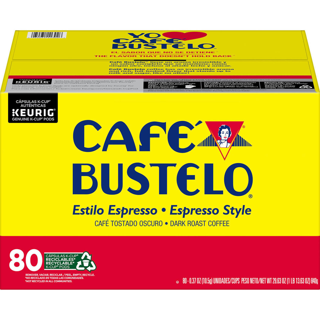 Café Bustelo Coffee Espresso Style K-Cups, Dark Roast (80 ct.) - [From 135.00 - Choose pk Qty ] - *Ships from Miami