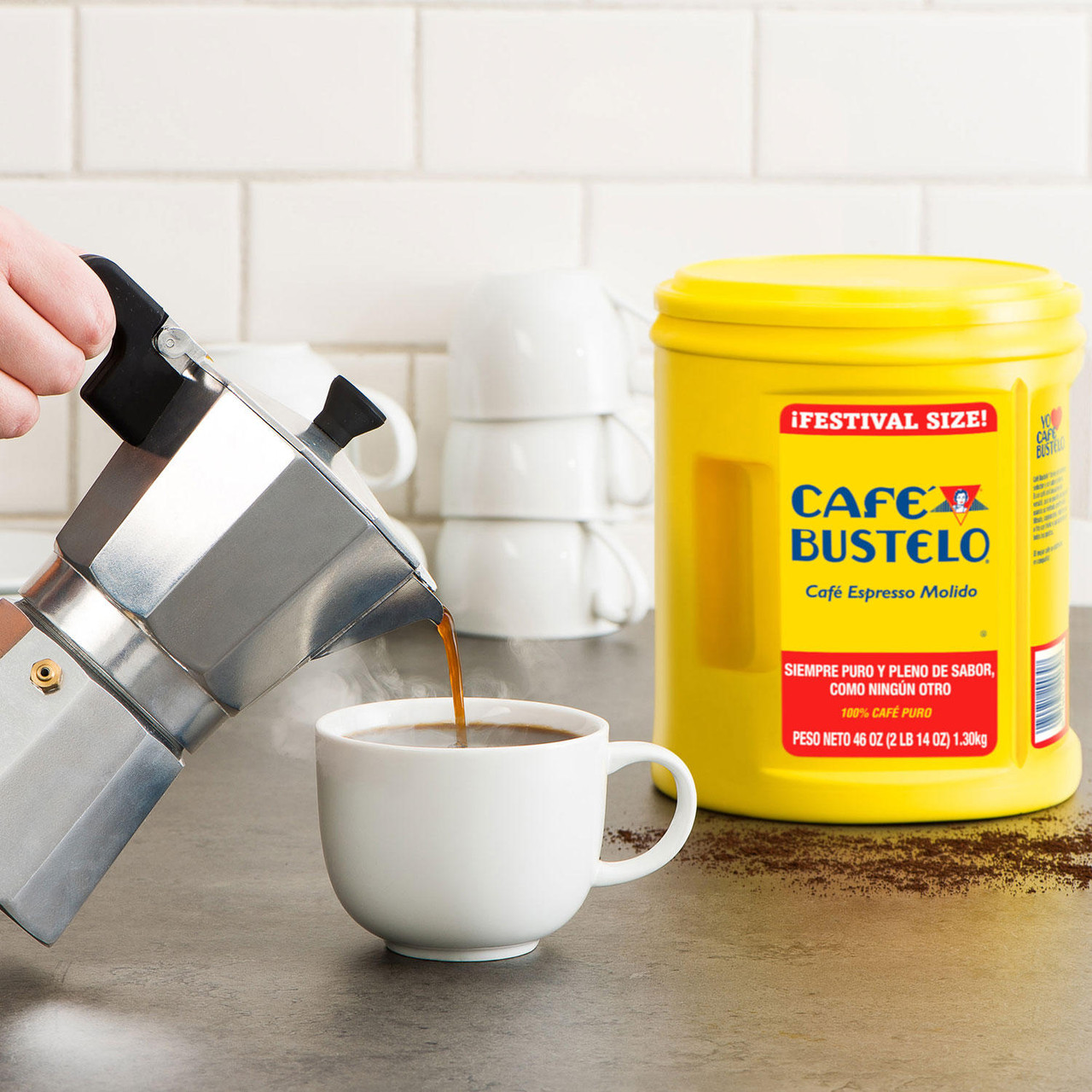 Café Bustelo Festival Size Dark Roast Ground Coffee, Espresso (46 oz.) - [From 94.00 - Choose pk Qty ] - *Ships from Miami