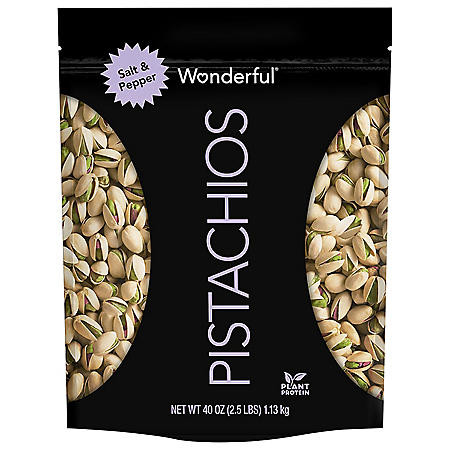 Wonderful Pistachios, Salt and Pepper (40 oz.) - [From 52.00 - Choose pk Qty ] - *Ships from Miami