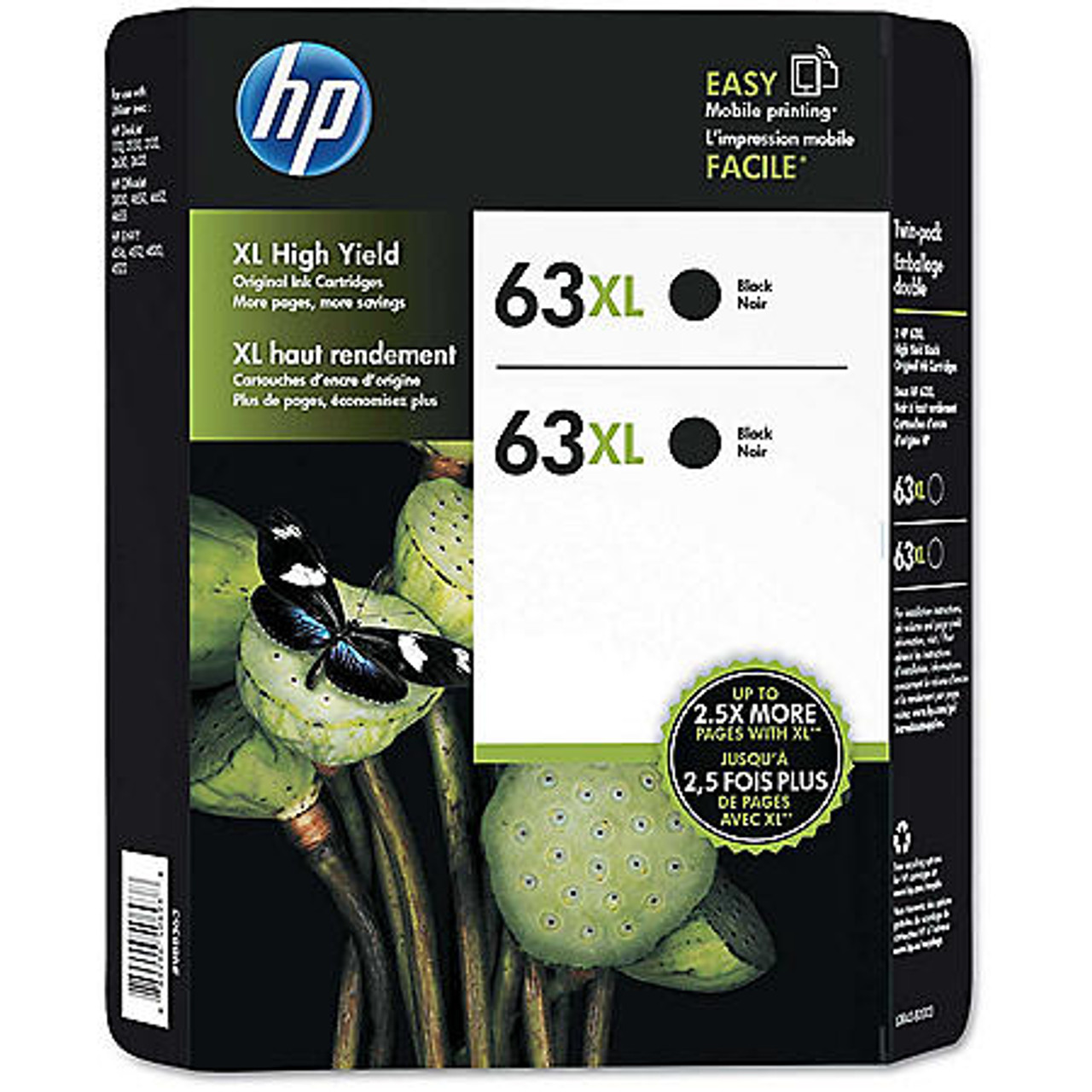 HP 63XL, (L0R43BN) High-Yield Black Original Ink Cartridge (2 Pk) - *Pre-Order