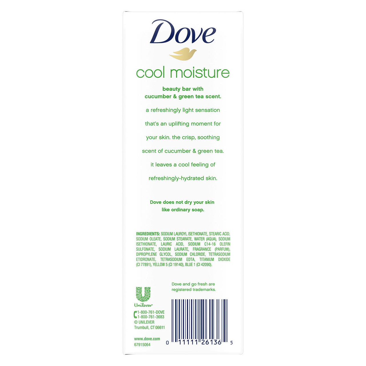 Dove Go Fresh Beauty Bar, Cool Moisture (3.75 oz., 16 ct.) - [From 72.00 - Choose pk Qty ] - *Ships from Miami