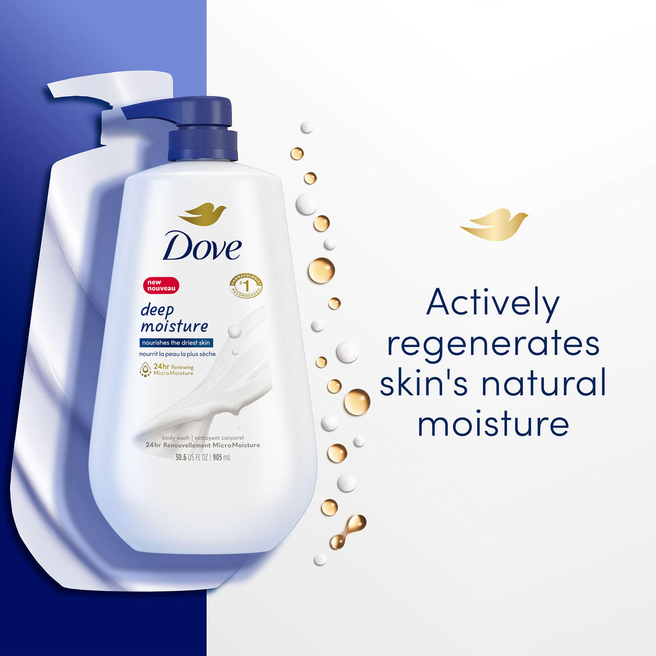 Dove Deep Moisture Renewing Body Wash (30.6 fl. oz., 2 pk.) - [From 58.00 - Choose pk Qty ] - *Ships from Miami