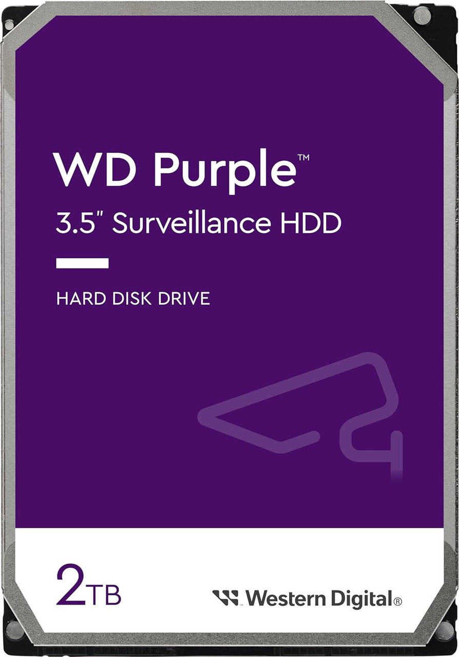 Western Digital WD23PURZ, 2TB Purple Surveillance Internal Hard Drive HDD - SATA 6 Gb/s, 64 MB Cache, 3.5" - *In Store