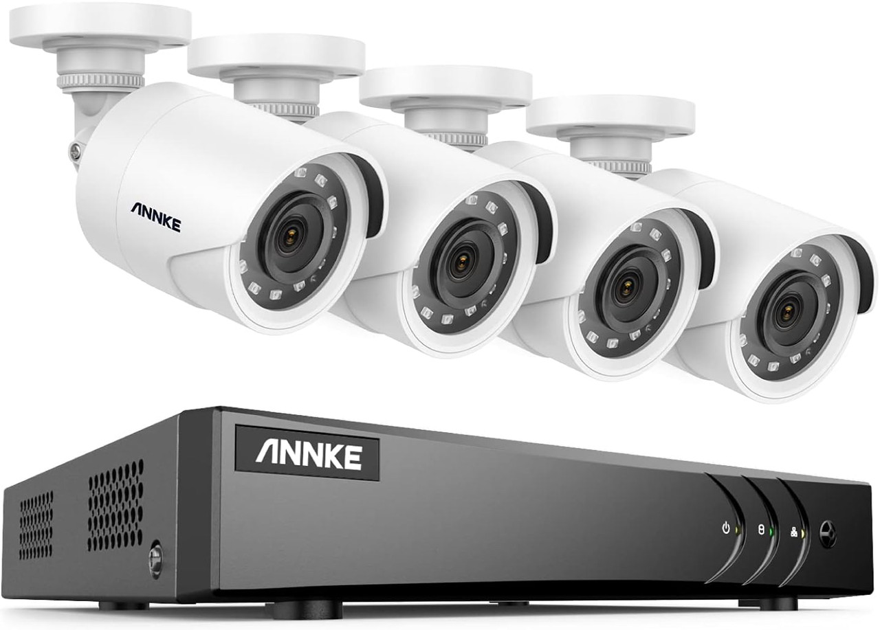 ANNKE 5MP (3K) Lite, 8 CH System, 5MP Lite, 8 Ch Hybrid  5-in1 Surveillance DVR,  4x 2MP  100ft IR Bullet Camera,   4x 60ft Cable , (No HDD) - *Pre-Order
