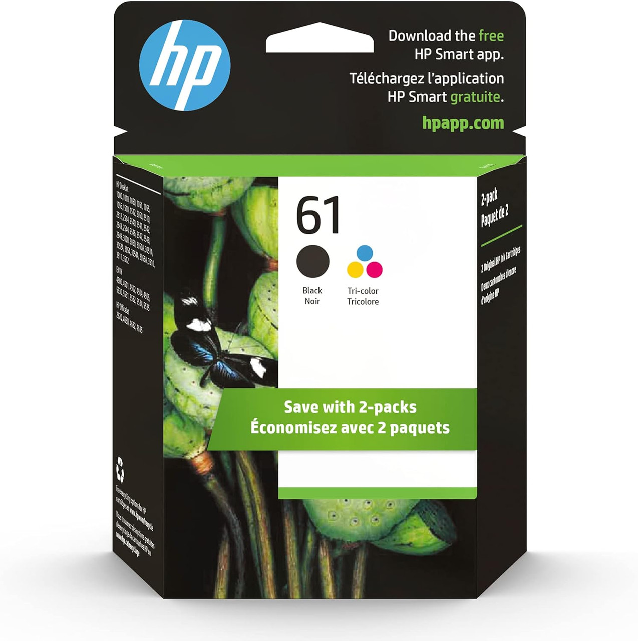 HP 61 (CR259FN) Black / Tri-Color    Original Ink Cartridge (2 Pk) - *Pre-Order