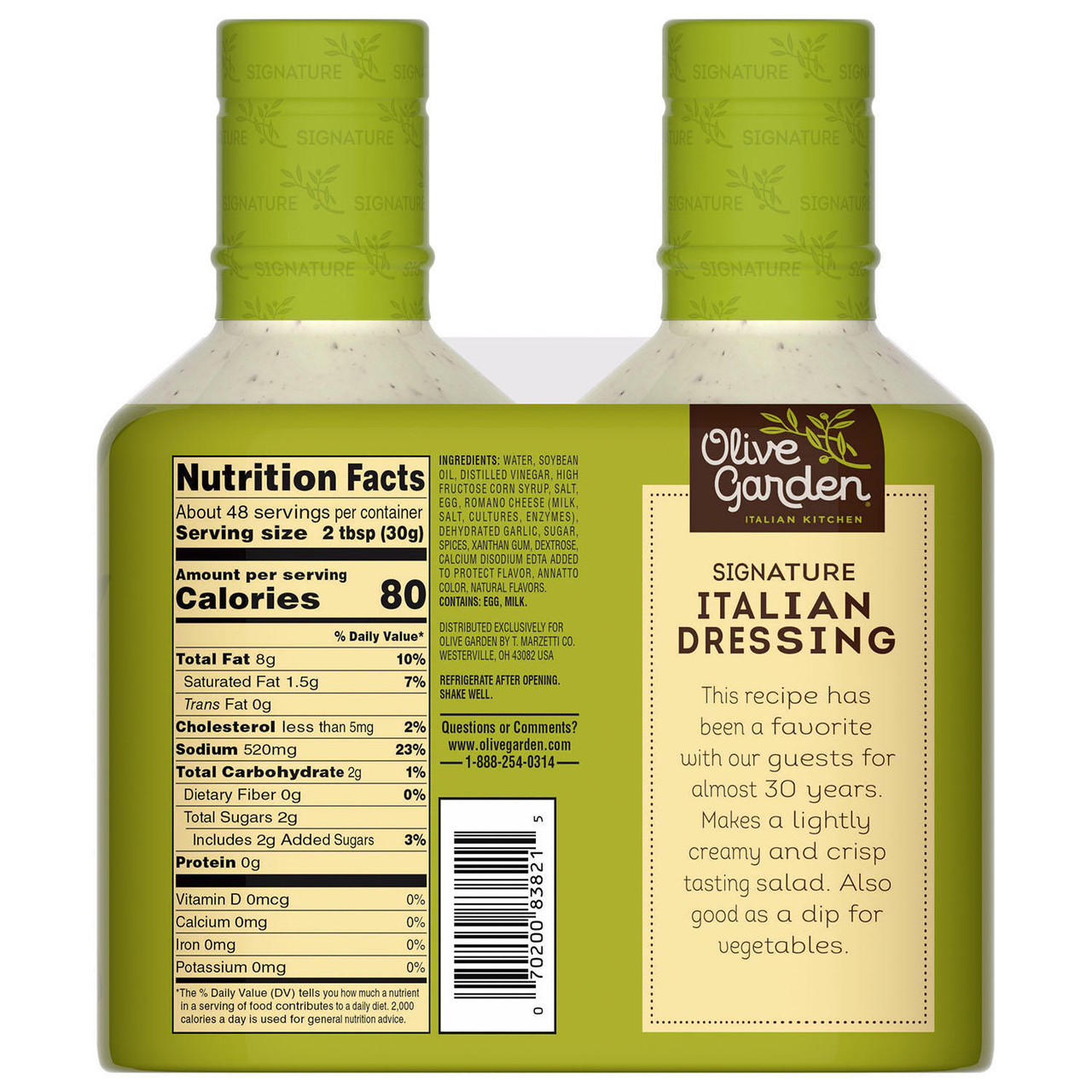 Olive Garden Signature Italian Dressing (24 oz., 2 pk.) - [From 33.00 - Choose pk Qty ] - *Ships from Miami