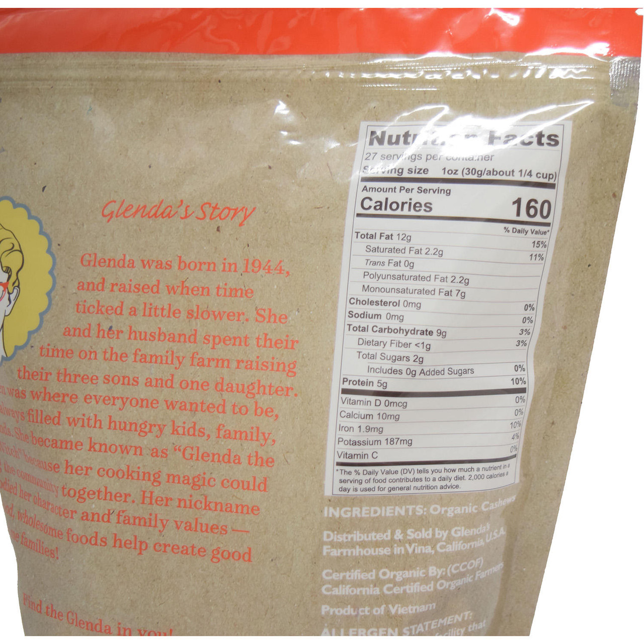 Glenda's Farmhouse Organic Almonds (27 oz.) - [From 60.00 - Choose pk Qty ] - *Ships from Miami