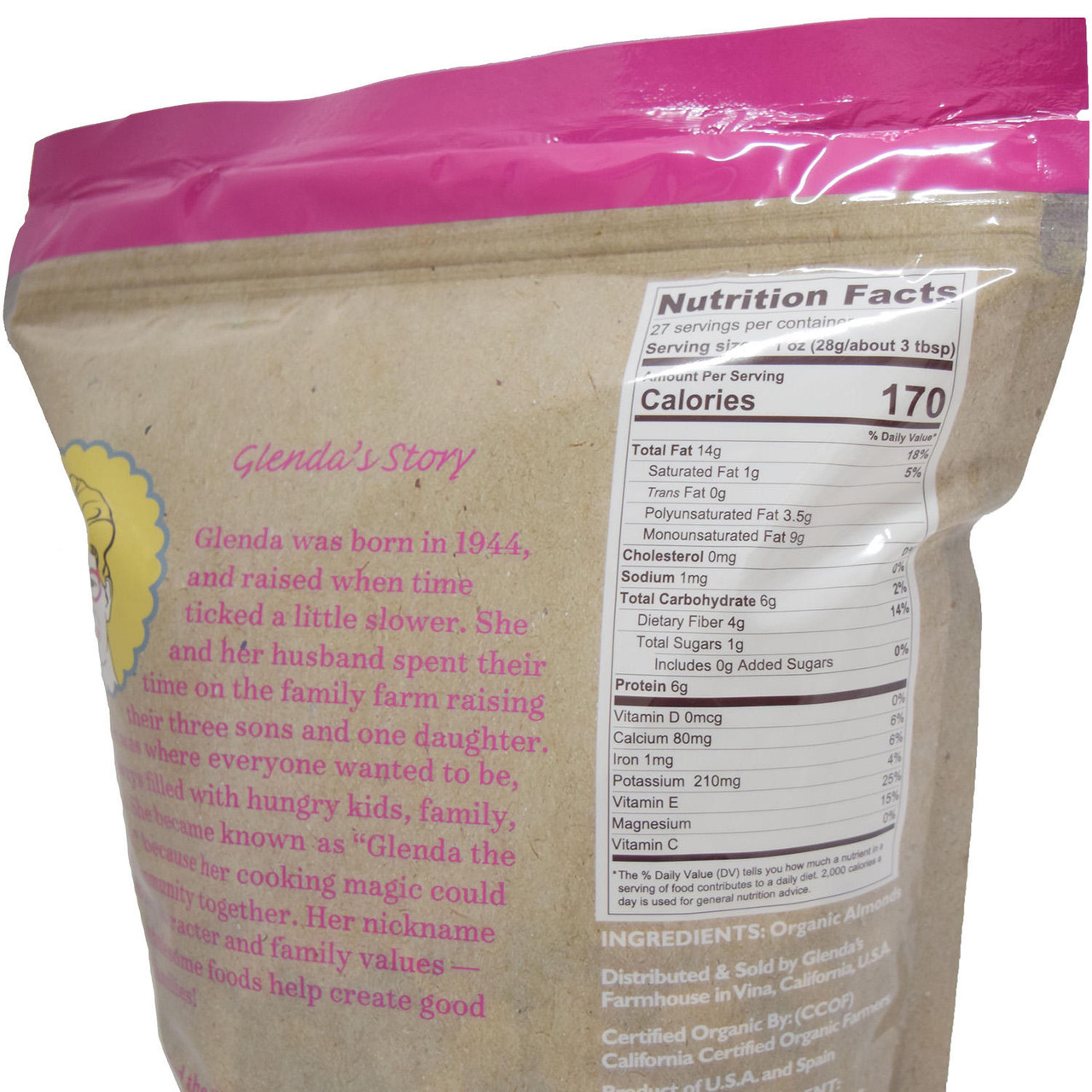 Glenda's Farmhouse Organic Sliced Almonds (27 oz.) - [From 60.00 - Choose pk Qty ] - *Ships from Miami