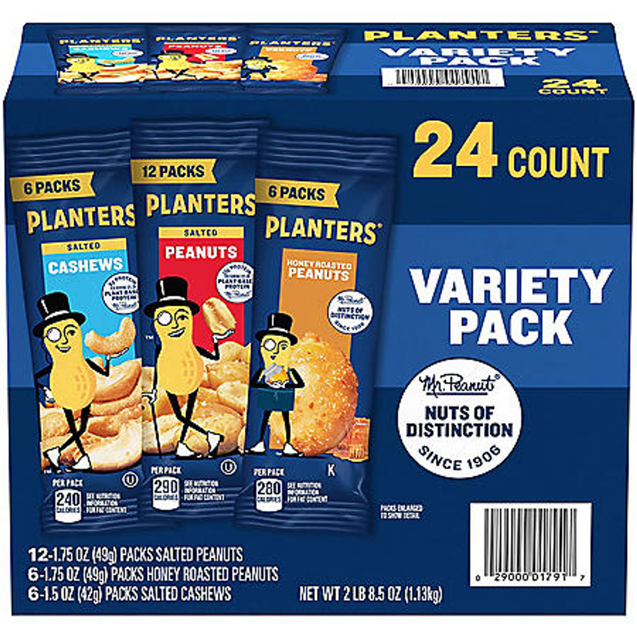 Planters Snack Nuts Variety Pack (1.75 oz. Pouches, 24 ct.) - [From 46.00 - Choose pk Qty ] - *Ships from Miami