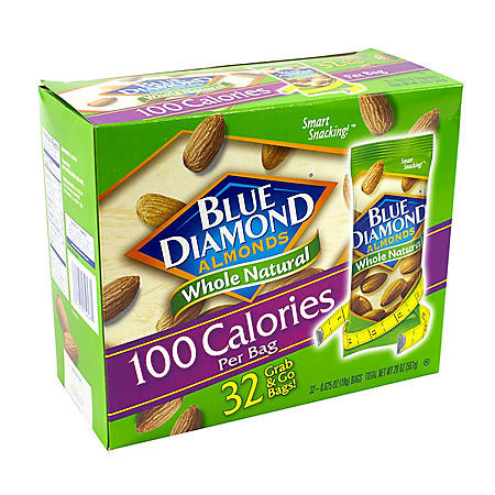 Blue Diamond Almonds Grab-and-Go Bags (0.625 oz, 32 pk) - [From 75.00 - Choose pk Qty ] - *Ships from Miami