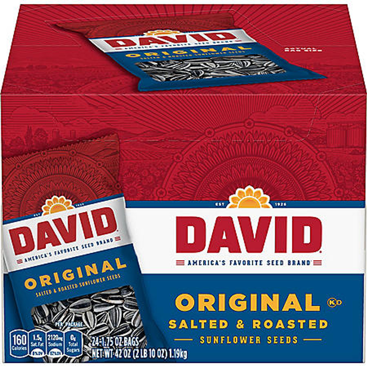 David Sunflower Seeds (1.75 oz., 24 ct.) - [From 42.00 - Choose pk Qty ] - *Ships from Miami