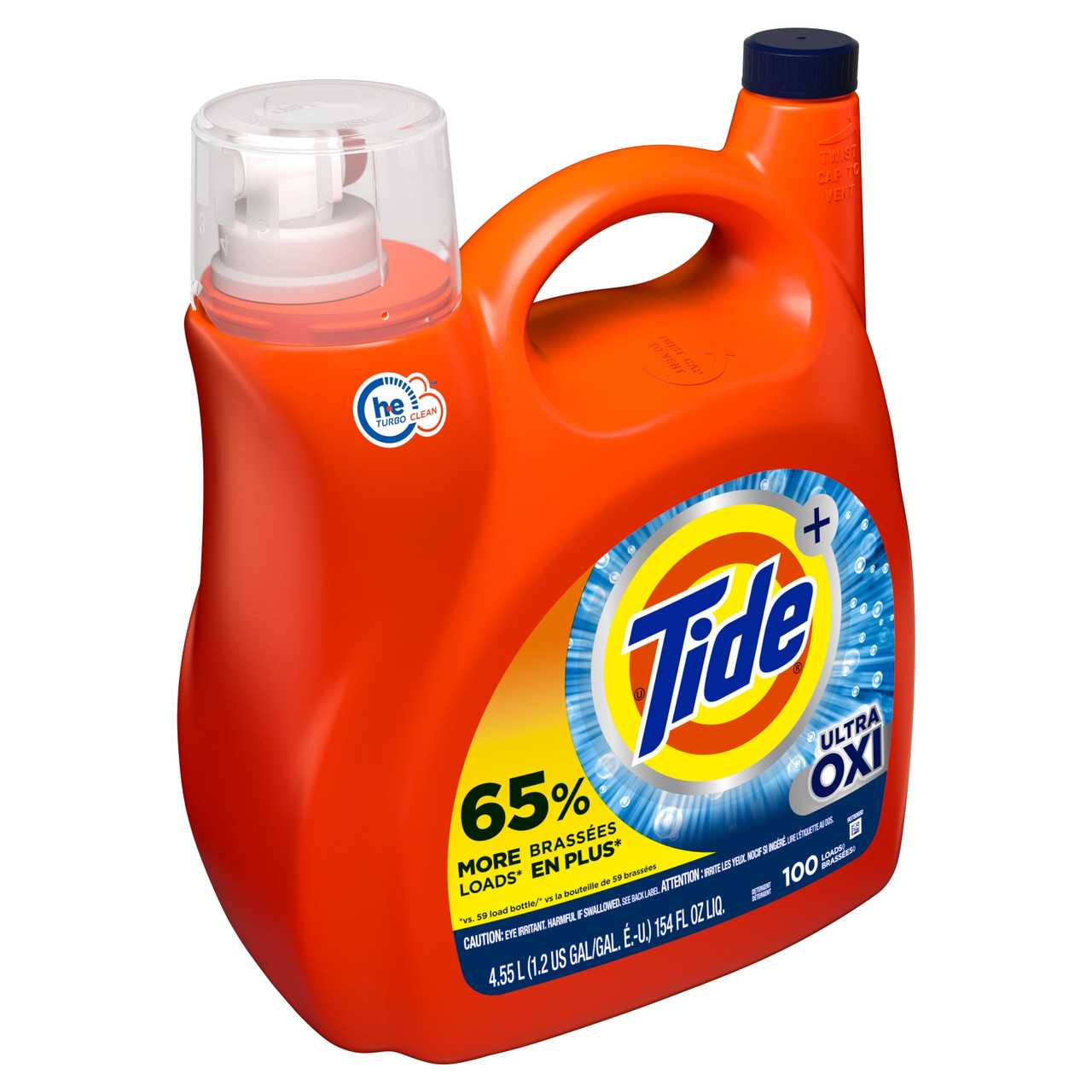 Tide Ultra Plus Oxi, 100 Loads Liquid Laundry Detergent, 154 fl oz - [From 130.00 - Choose pk Qty ] - *Ships from Miami