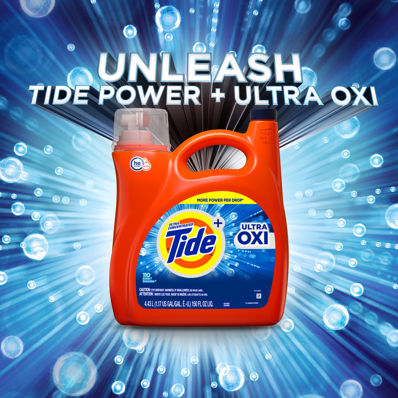 Tide Ultra Plus Oxi, 100 Loads Liquid Laundry Detergent, 154 fl oz - [From 130.00 - Choose pk Qty ] - *Ships from Miami