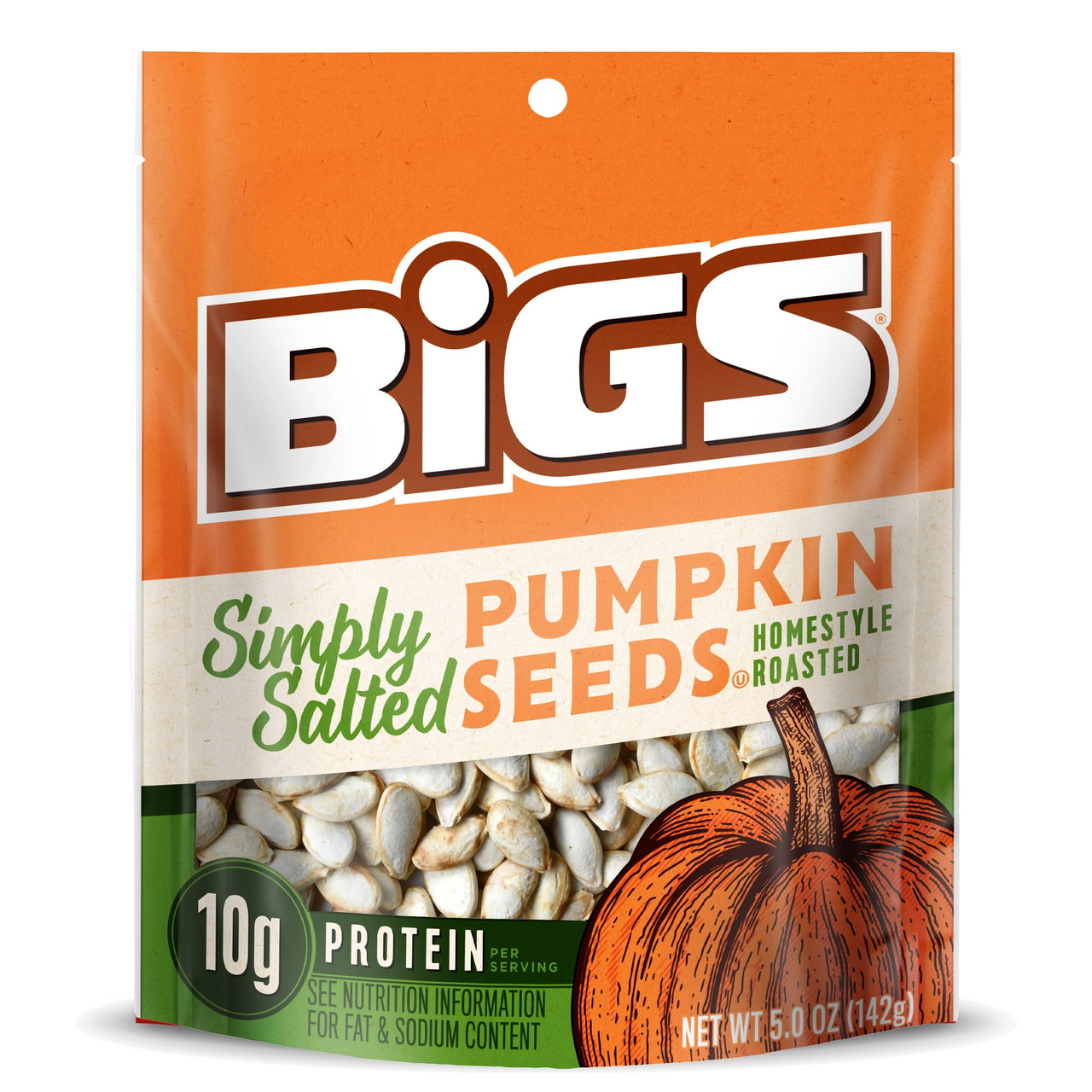 BIGS Simply Salted Pumpkin Seeds, Keto Friendly Snack, Low Carb Lifestyle, 5oz. Bag - [From 14.00 - Choose pk Qty ] - *Ships from Miami