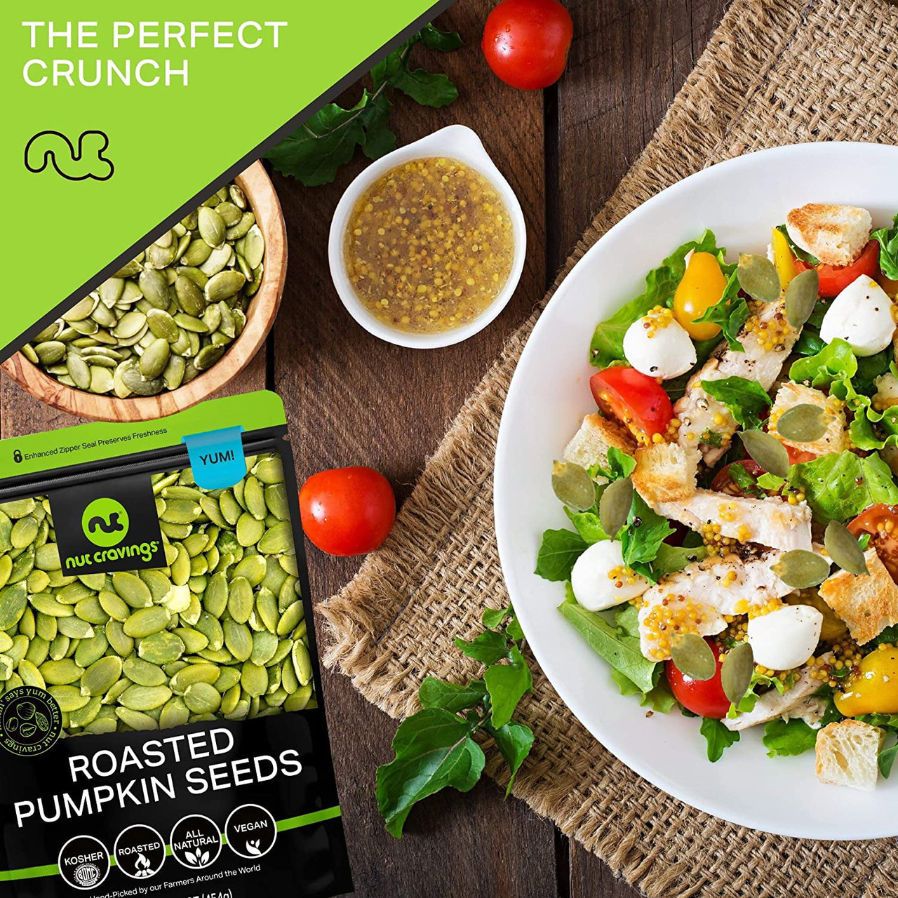 Roasted & Unsalted Pumpkin Seeds, Pepitas, No Shell (1 lbs) by Nut Cravings - [From 53.00 - Choose pk Qty ] - *Ships from Miami