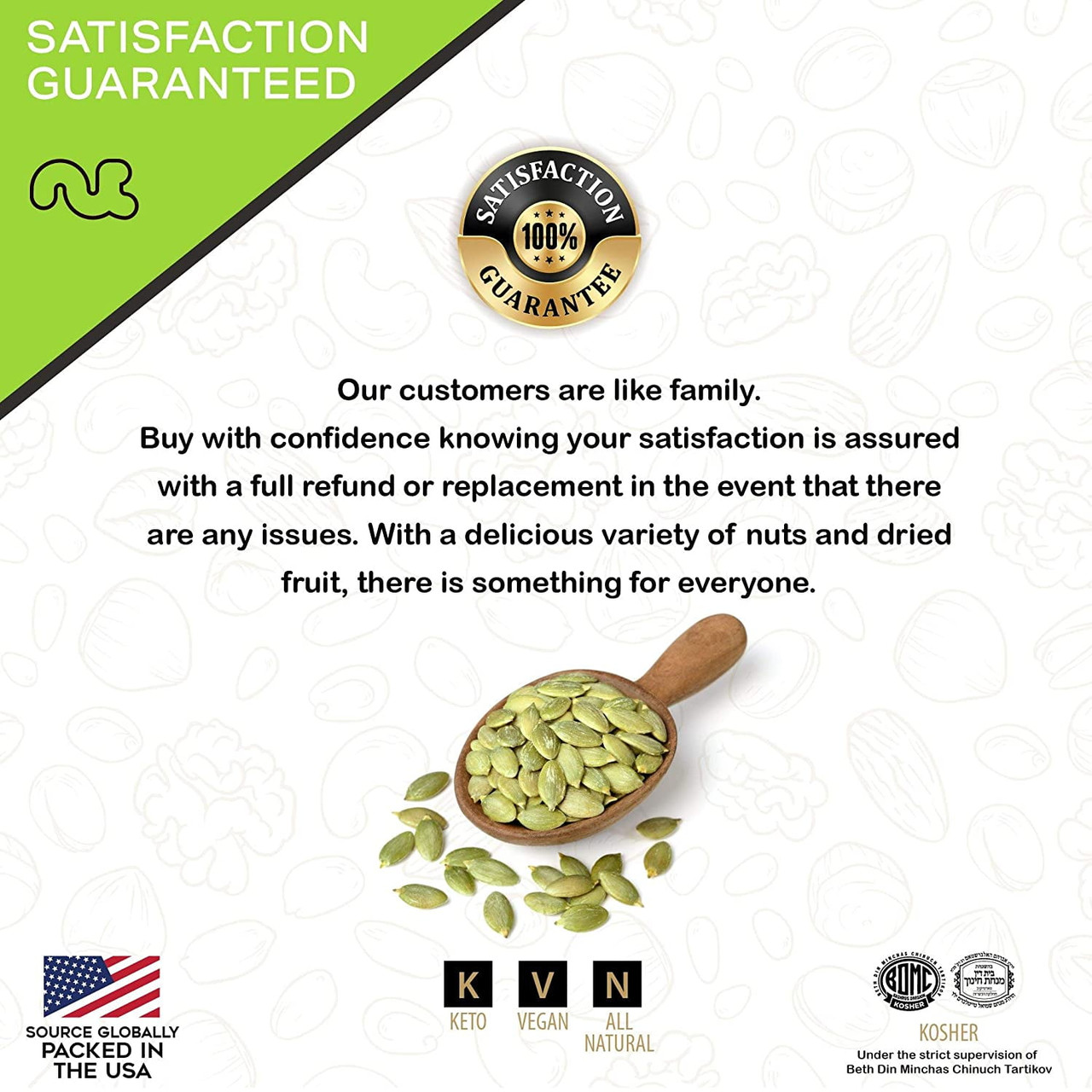 Roasted & Unsalted Pumpkin Seeds, Pepitas, No Shell (3 lbs) by Nut Cravings - [From 109.00 - Choose pk Qty ] - *Ships from Miami