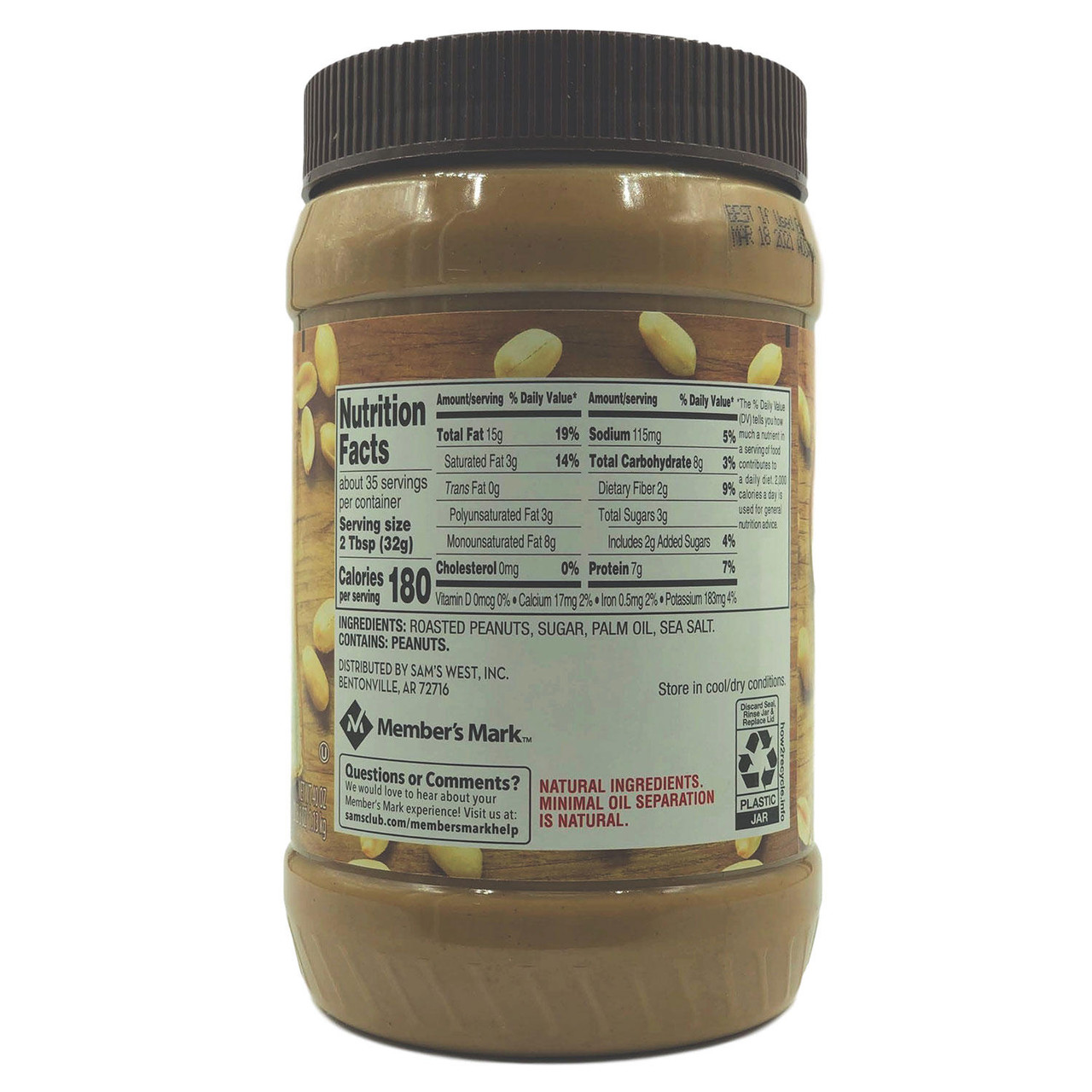 Member's Mark Natural Creamy Peanut Butter (40 oz., 2 pk.) - *Pre-Order