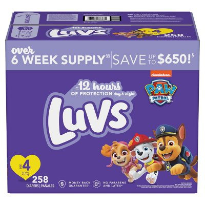 Luvs Pro Level Leak Protection Diapers Size 4 - 258 ct. (22-37 lbs.) - *Pre-Order