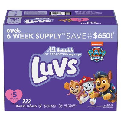 Luvs Pro Level Leak Protection Diapers Size 5 - 222 ct. (27+ lbs.) - *Pre-Order