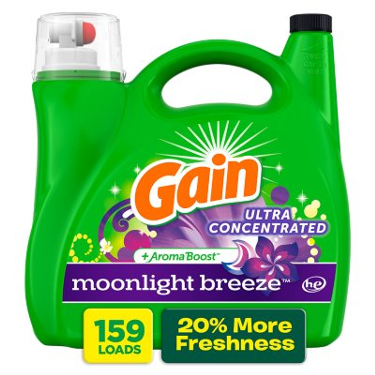 Gain Ultra Concentrated + Aroma Boost Laundry Detergent, Moonlight Breeze (208 fl. oz., 159 loads) - *Pre-Order