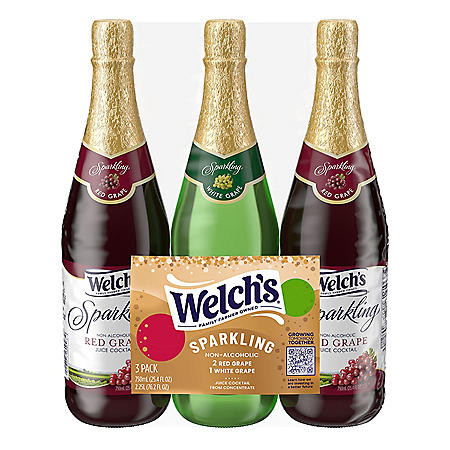Welch's Sparkling Grape Juice Variety Pack (25.4 fl. oz., 3 pk.) - [From 51.00 - Choose pk Qty ] - *Ships from Miami