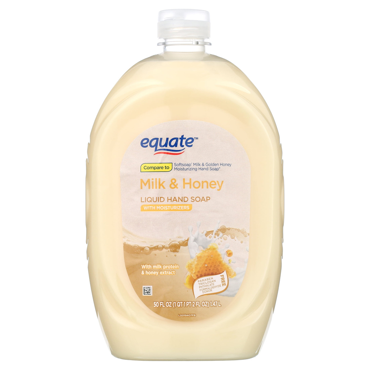 Equate Milk and Honey Liquid Hand Soap, 50 oz - [From 24.00 - Choose pk Qty ] - *Ships from Miami