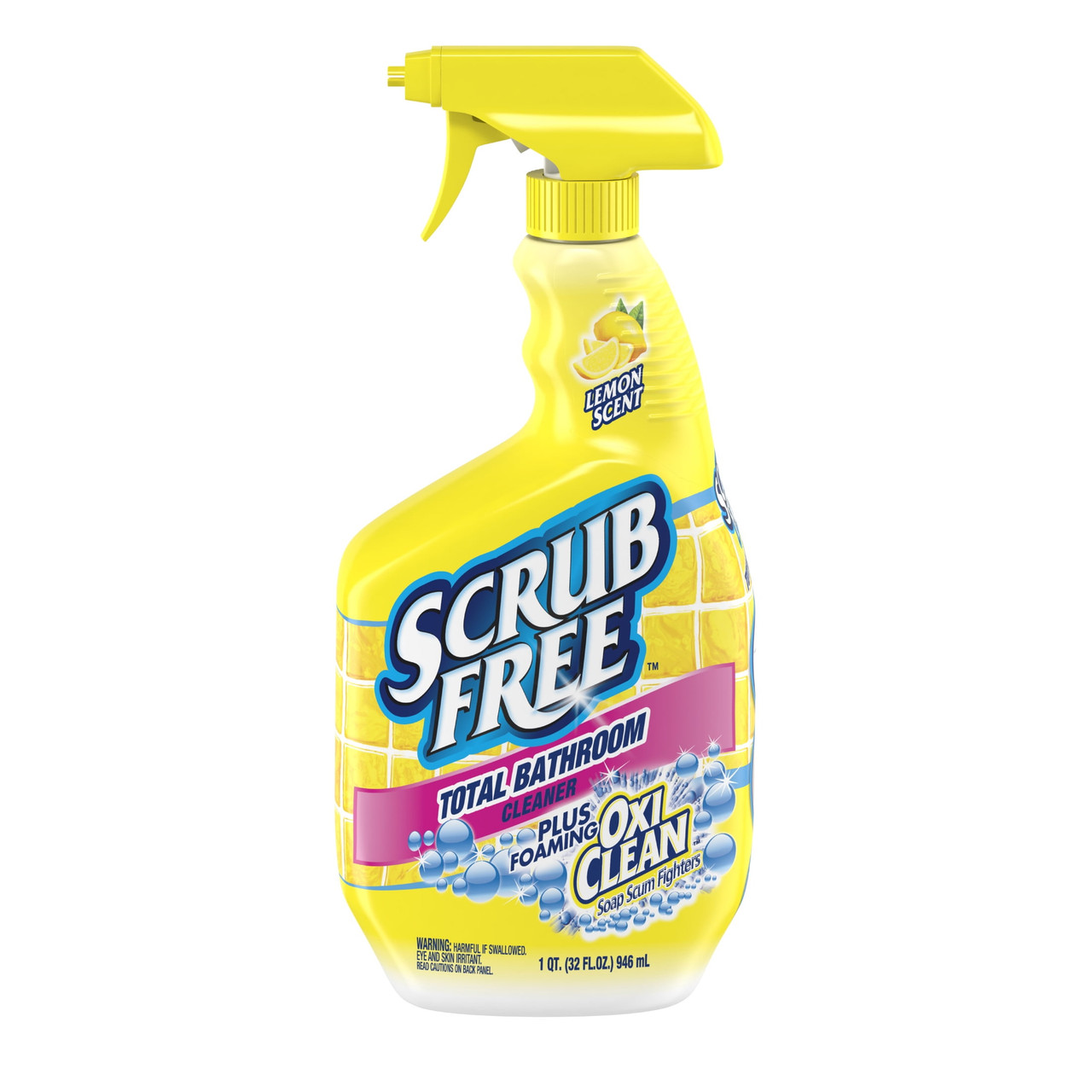 Scrub Free Total Bathroom Cleaner with OxiClean, Lemon Scent, 32 fl oz - [From 16.00 - Choose pk Qty ] - *Ships from Miami