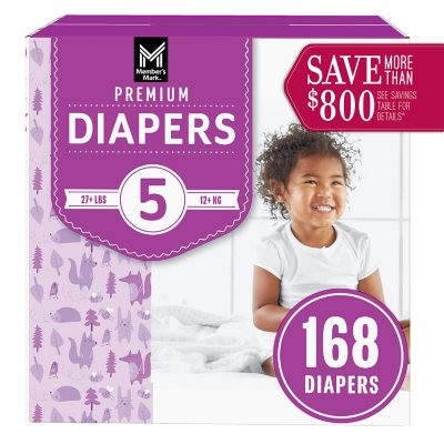 Member's Mark Premium Baby Diapers Size 5 - 168 ct. (27+ lbs.) - *Pre-Order
