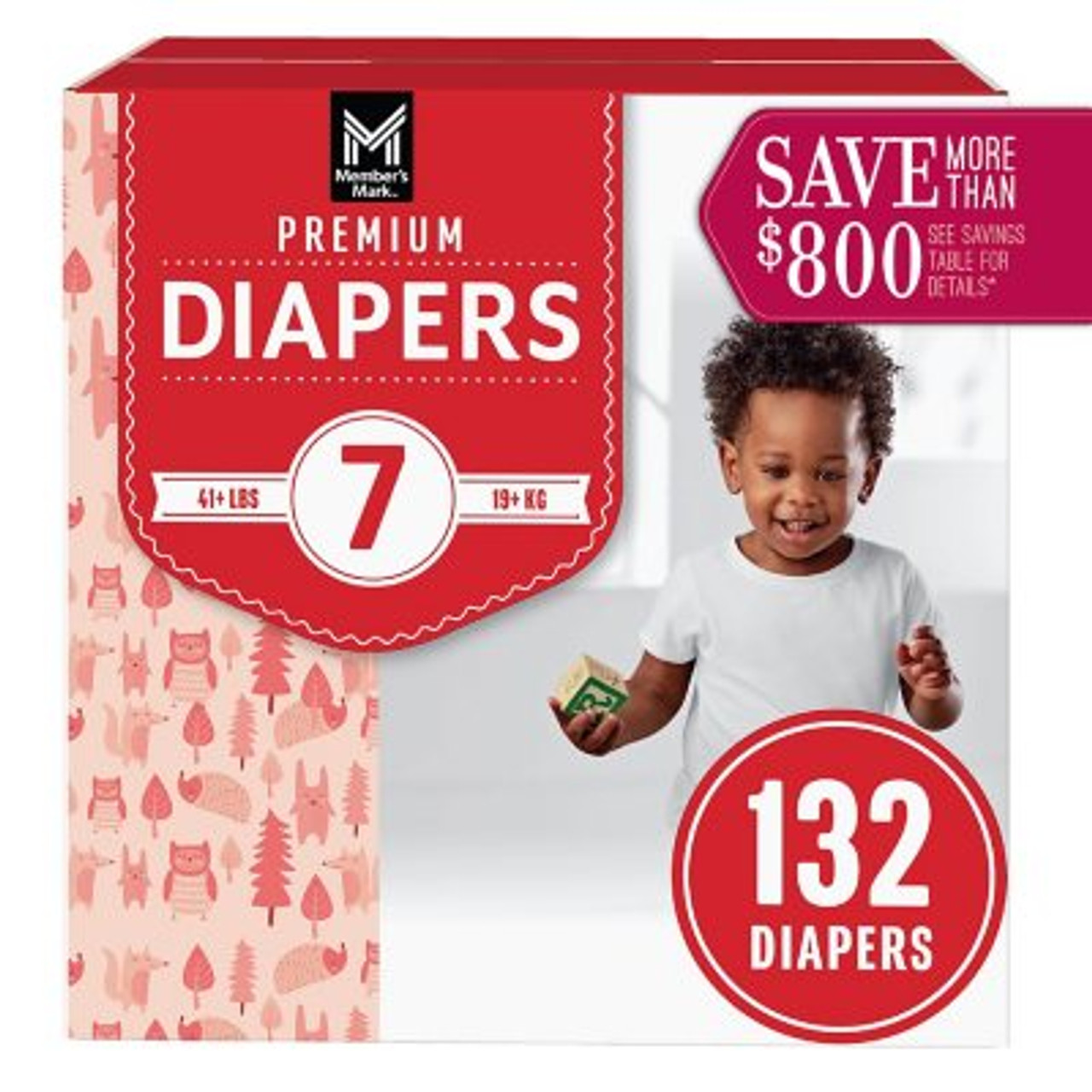 Member's Mark Premium Baby Diapers Size 7 - 132 ct. (41+ lbs.) - *Pre-Order