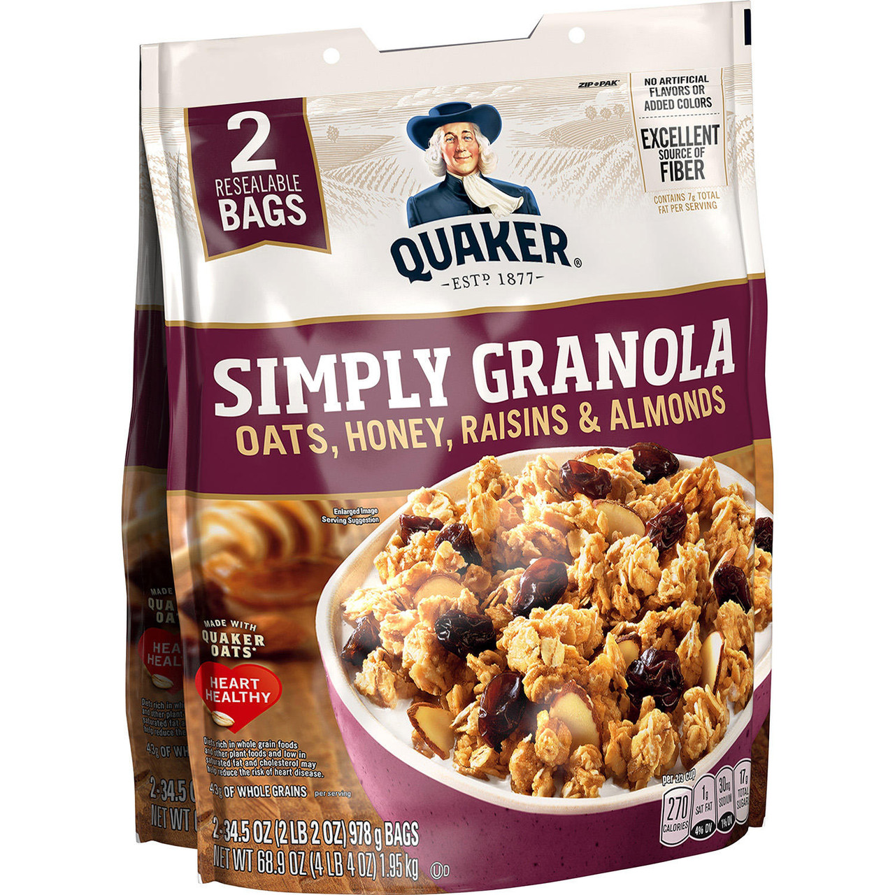 Quaker Simply Granola (34.5oz., 2 Resealable Bags.) - *In Store