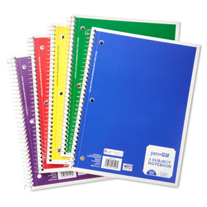 Pen + Gear 3-Subject Spiral Notebook, College Ruled, 120 Sheets, Assortment - *Ships from Miami* Pen + Gear 3-Subject Spiral Notebook, College Ruled, 120 Sheets, Assortment - *Ships from Miami*