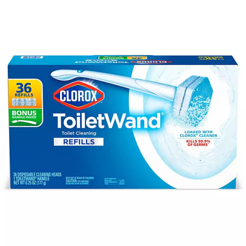 Clorox ToiletWand Disposable Toilet Cleaning System (1 ToiletWand Handle + 36 Disinfecting Refills) - *In Store