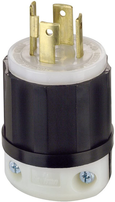 Leviton 2711 30 Amp, 125/250 Volt, NEMA L14-30P, 3P, 4W, Locking Plug, Industrial Grade, Grounding - Black-White - *In Store