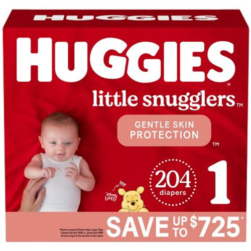 Huggies Little Snugglers Diapers Size 1  (204 ct.) - *Pre-Order