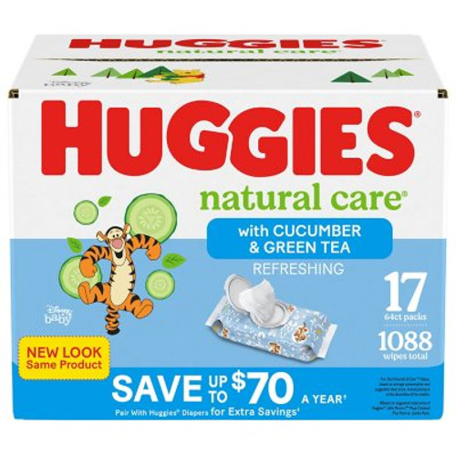 Huggies Natural Care Baby Wipes, Refreshing Clean (17 flip-top pks., 1088 ct.) - *Pre-Order