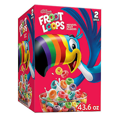Kellogg's Froot Loops Cereal (43.6 oz.) - [From 46.00 - Choose pk Qty ] - *Ships from Miami